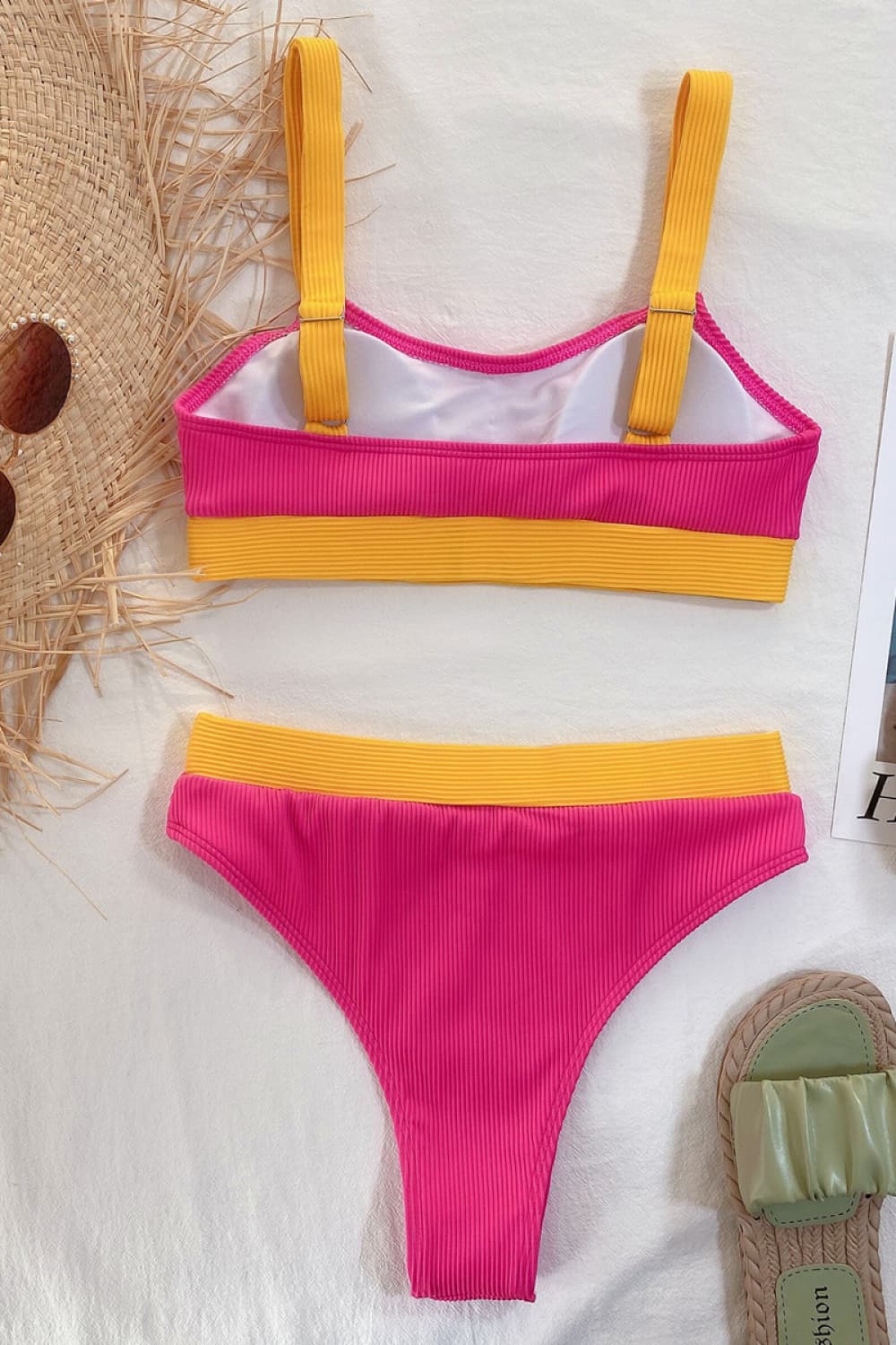 Color Block Scoop Neck Bikini Set - House of Binx 