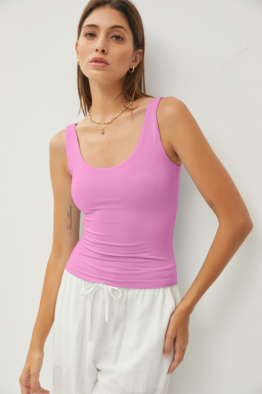 Be Cool Scoop Neck Wide Strap Tank - House of Binx 