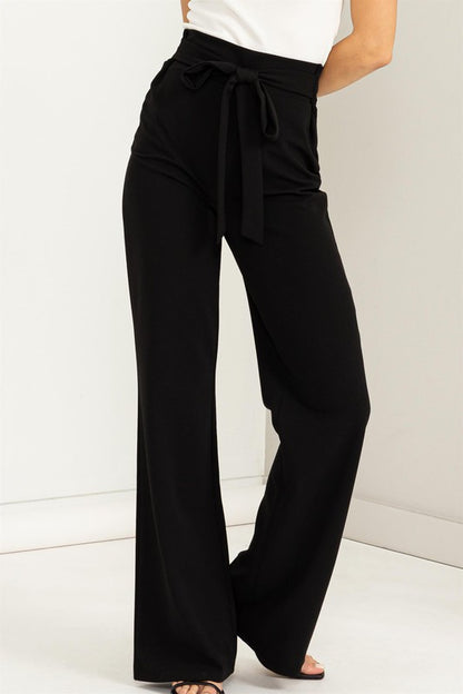 Seeking Sultry High-Waisted Tie Front Flared Pants - House of Binx 