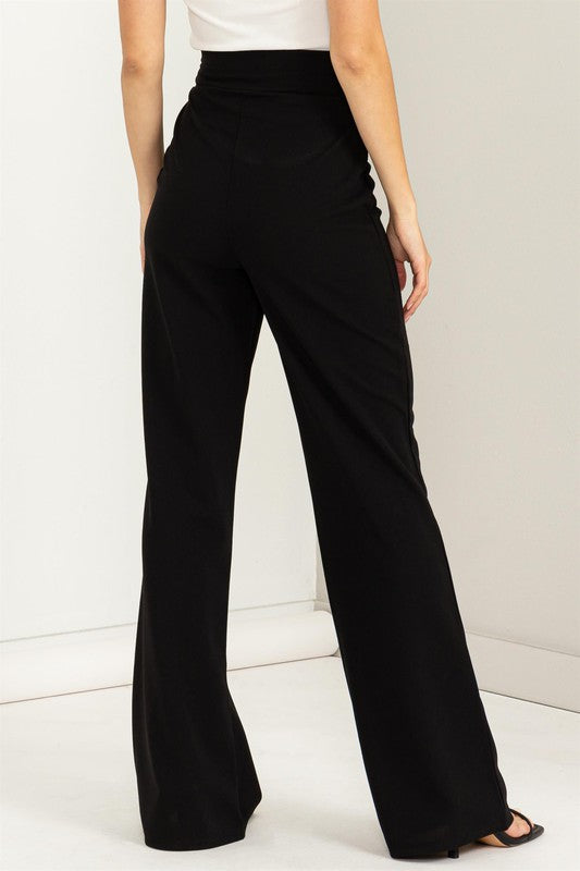 Seeking Sultry High-Waisted Tie Front Flared Pants - House of Binx 