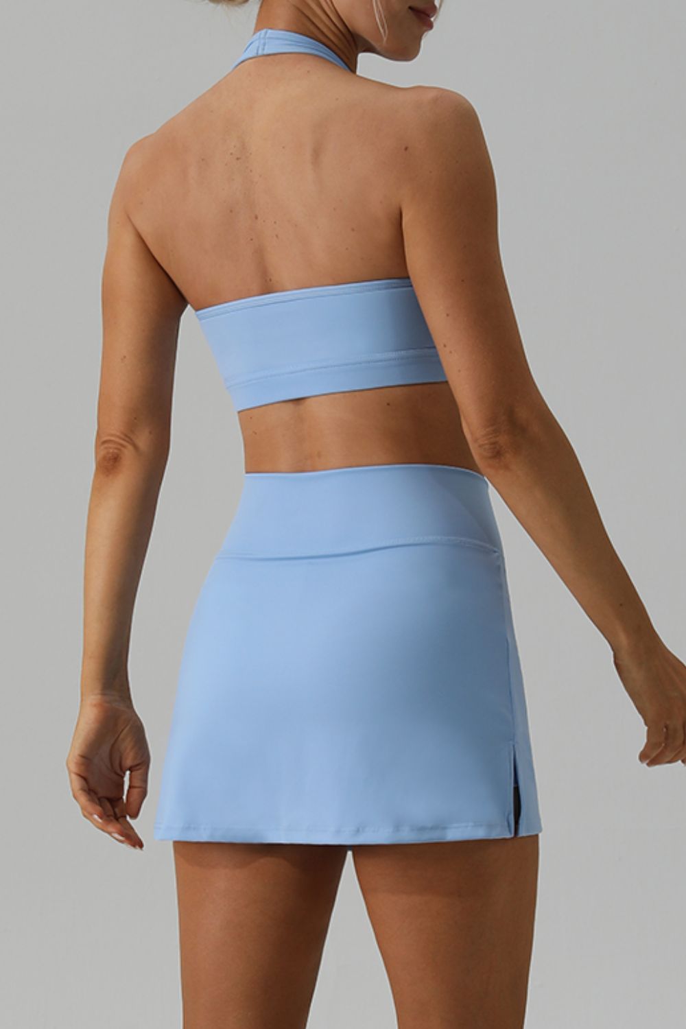 Halter Neck Tank and Slit Skirt Active Set - House of Binx 