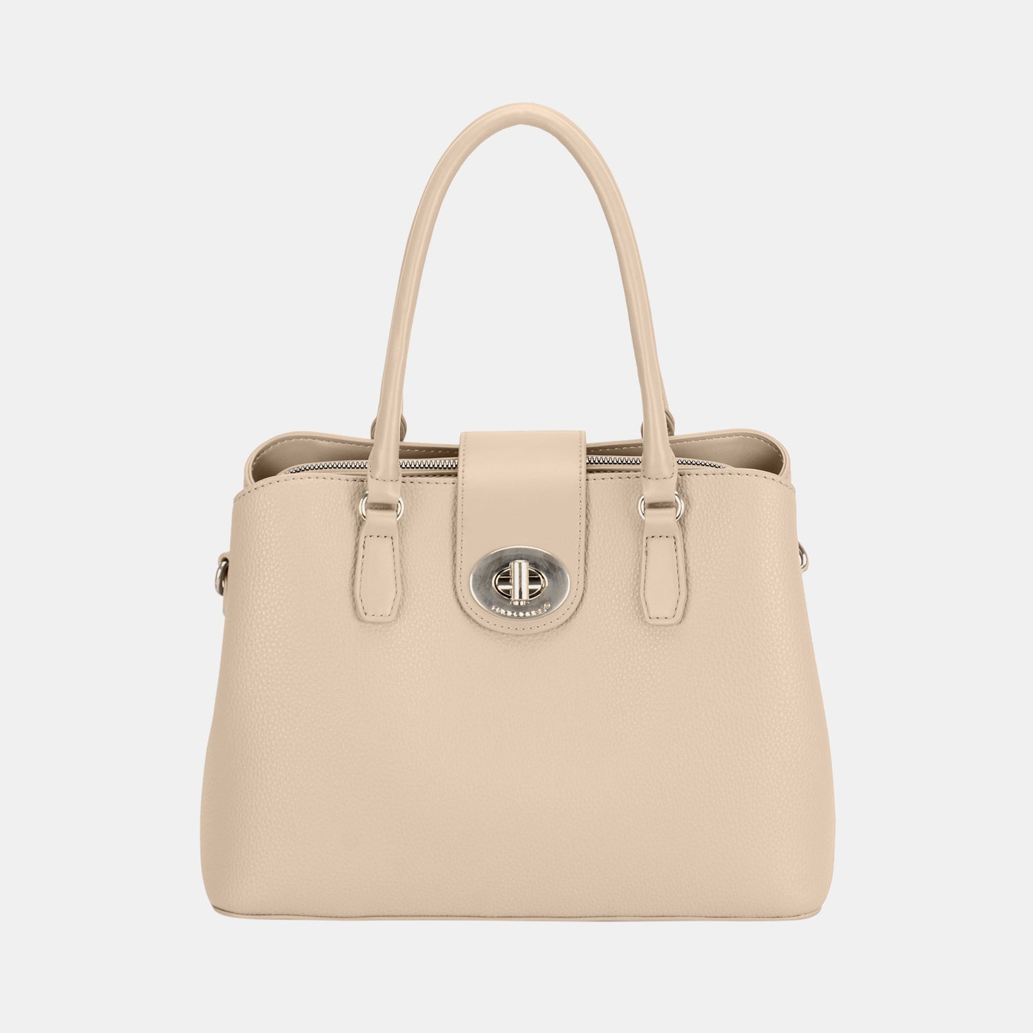 David Jones PU Leather Twist-Lock Tote Bag - House of Binx 