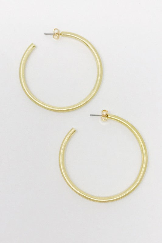 Smaller Jade Satin Finish Hoops - House of Binx 