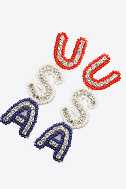 USA Beaded Zircon Decor Earrings - House of Binx 