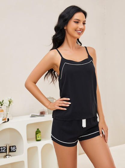 Scoop Neck Spaghetti Strap Top and Shorts Lounge Set - House of Binx 