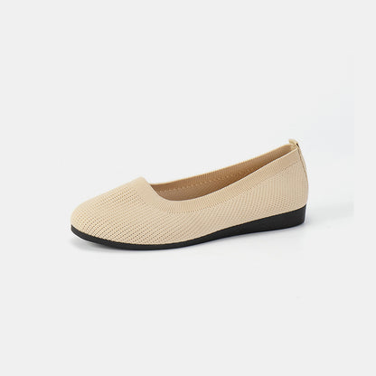 Round Toe Knit Ballet Flats - House of Binx 