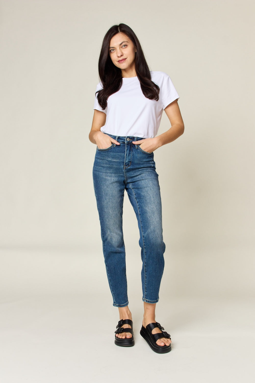 Judy Blue Full Size Tummy Control High Waist Slim Jeans - House of Binx 