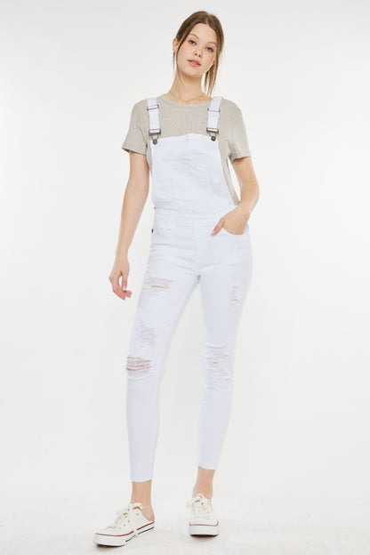 Kancan Distressed Skinny Denim Overalls - House of Binx 