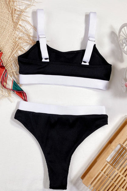 Color Block Scoop Neck Bikini Set - House of Binx 