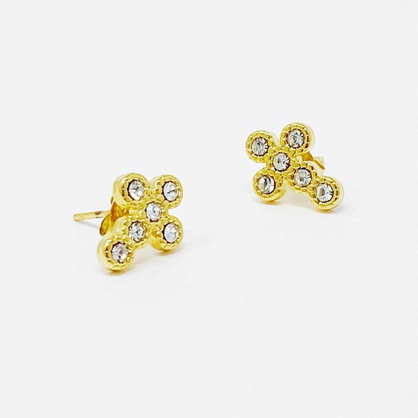 Dainty Cross Stud Earrings - House of Binx 