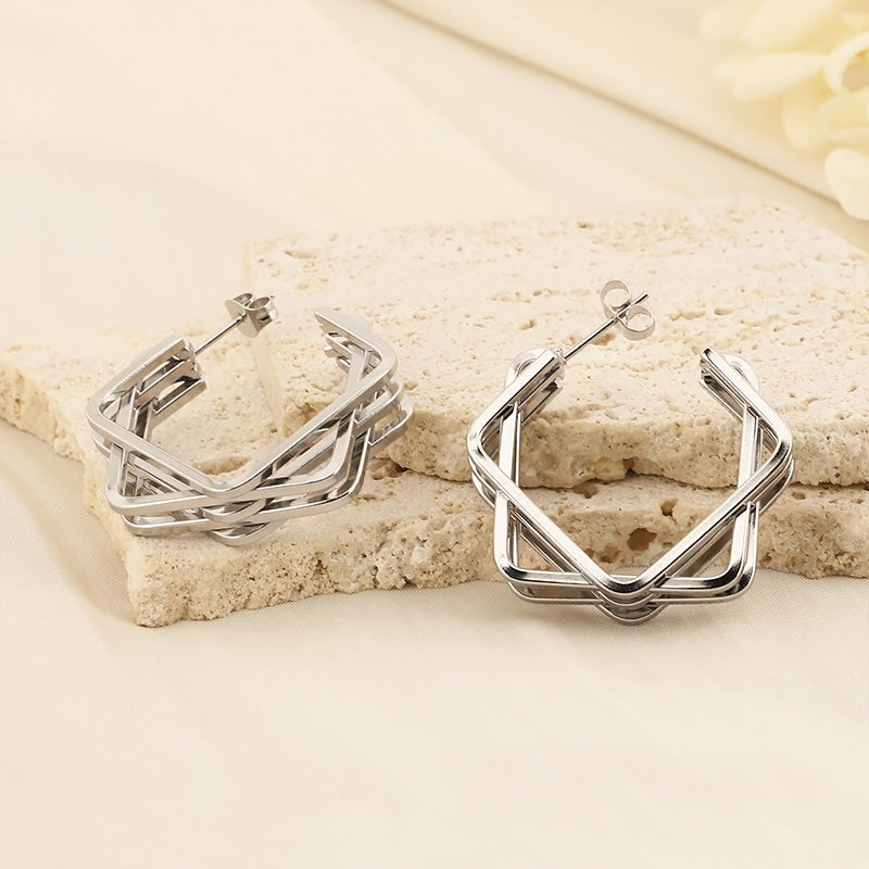 Titanium Steel Geometric Earrings - House of Binx 