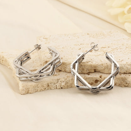 Titanium Steel Geometric Earrings - House of Binx 