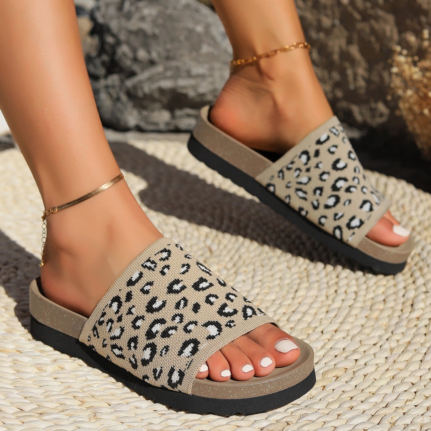 Leopard Open Toe Sandals - House of Binx 