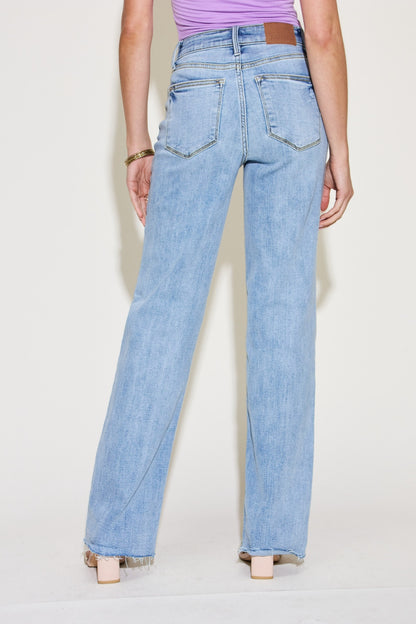Judy Blue Full Size V Front Waistband Straight Jeans - House of Binx 
