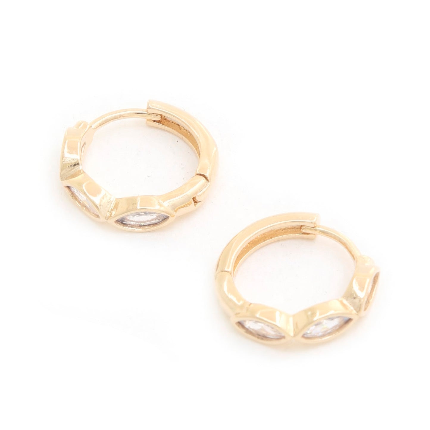 Marquise Cz 14k Gold Dipped Huggie Earring - House of Binx 