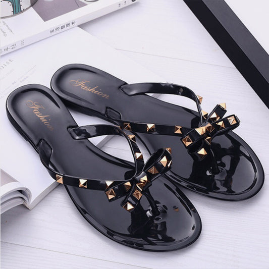 Bow Toe Post PVC Sandals - House of Binx 