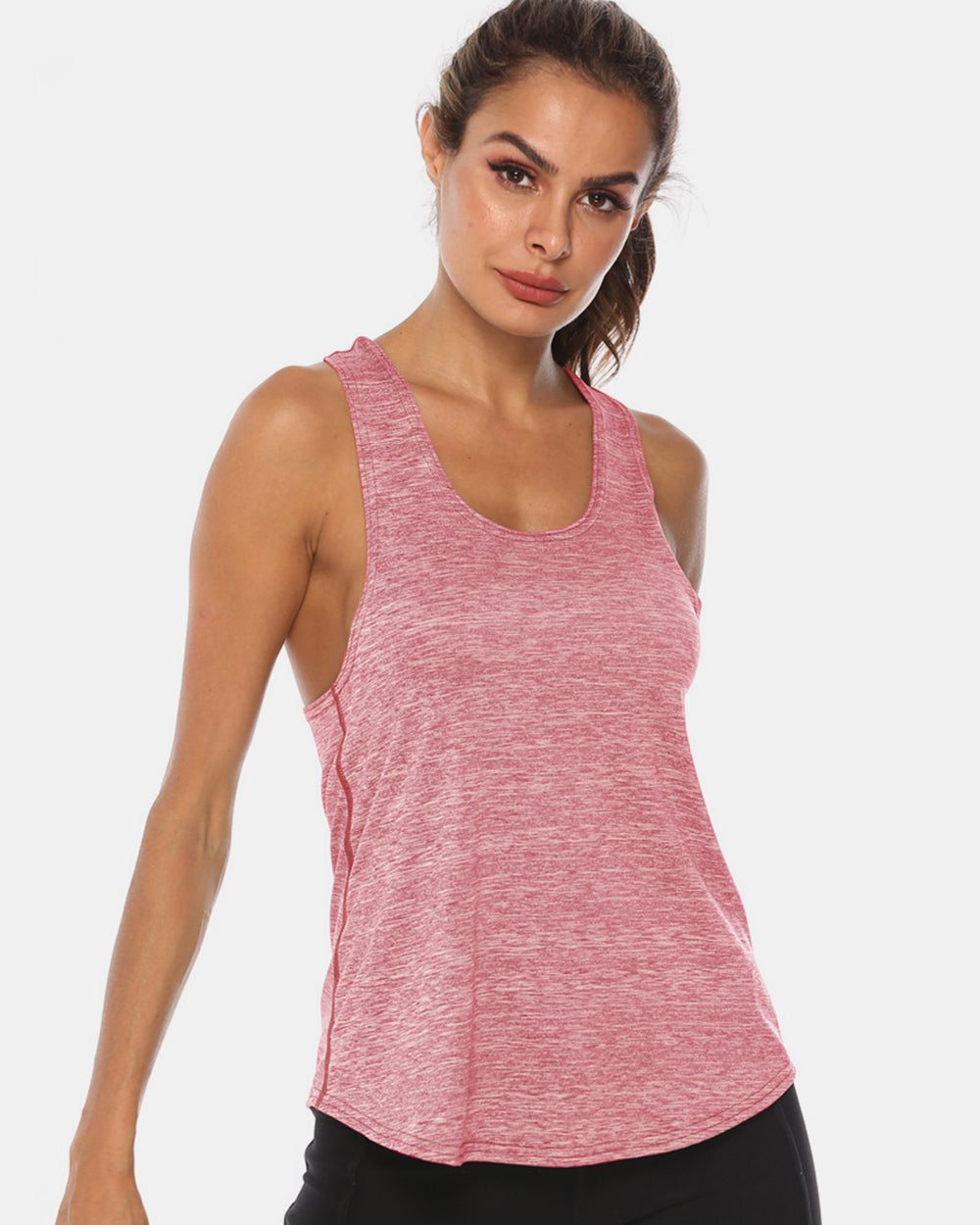 Full Size Scoop Neck Wide Strap Active Tank - House of Binx 