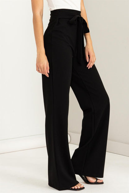 Seeking Sultry High-Waisted Tie Front Flared Pants - House of Binx 