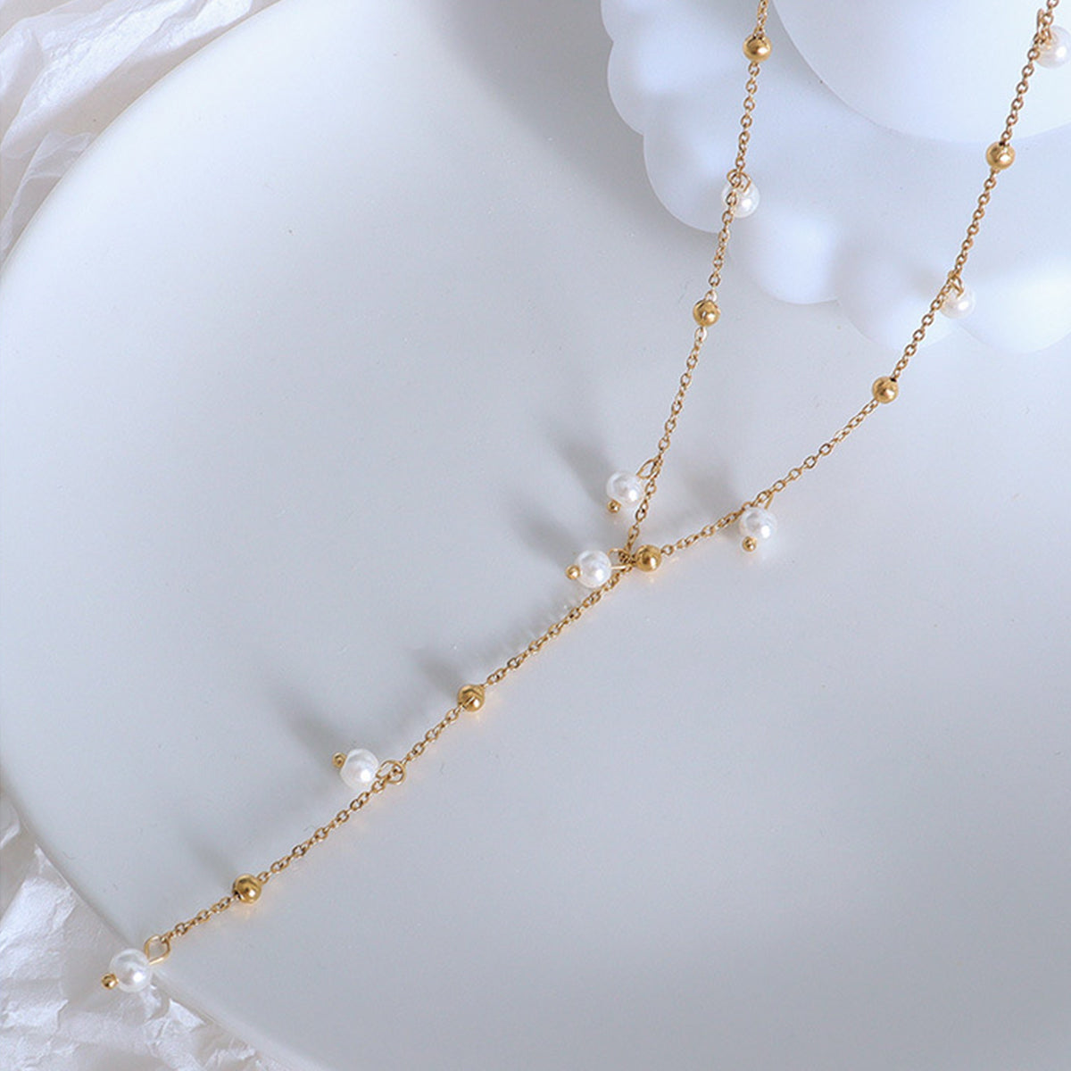 18K Gold-Plated Pearl Drop Necklace - House of Binx 