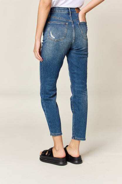 Judy Blue Full Size Tummy Control High Waist Slim Jeans - House of Binx 