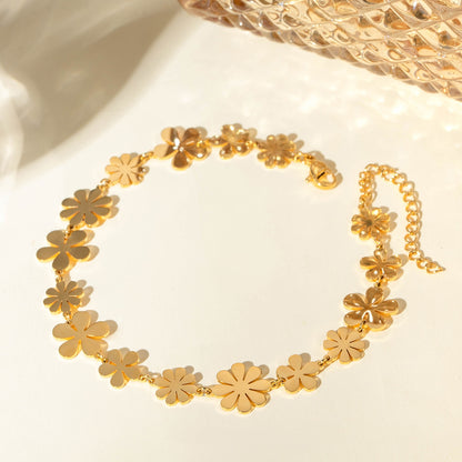 18K Gold-Plated Flower Bracelet