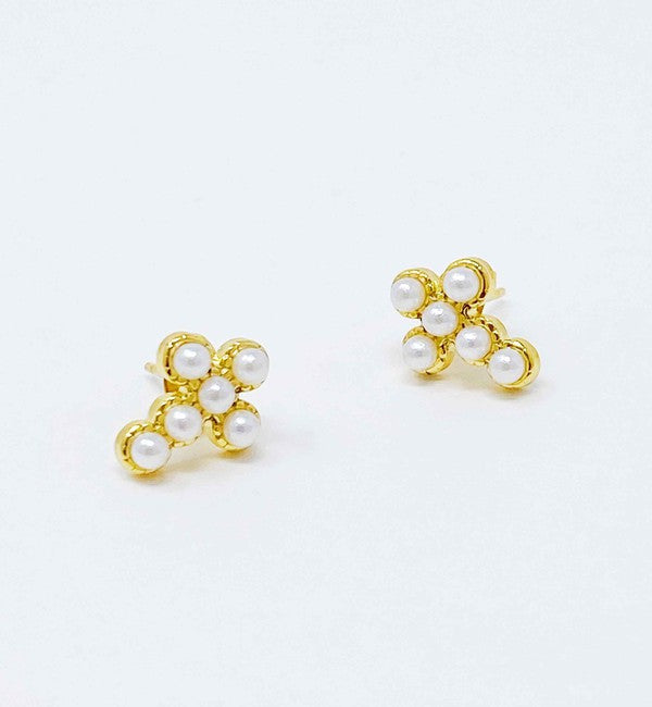 Dainty Cross Stud Earrings - House of Binx 