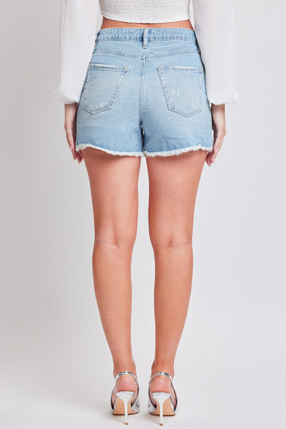 YMI Jeanswear Distressed Frayed Hem Denim Shorts - House of Binx 