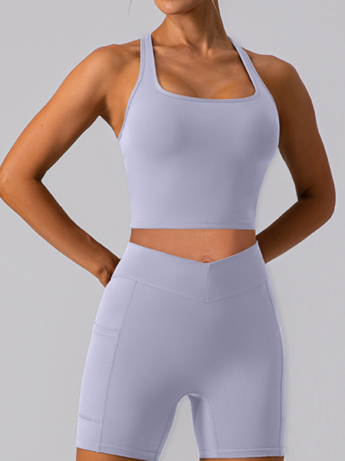 Square Neck Racerback Cropped Tank - House of Binx 