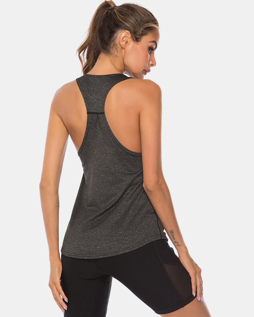 Full Size Scoop Neck Wide Strap Active Tank - House of Binx 