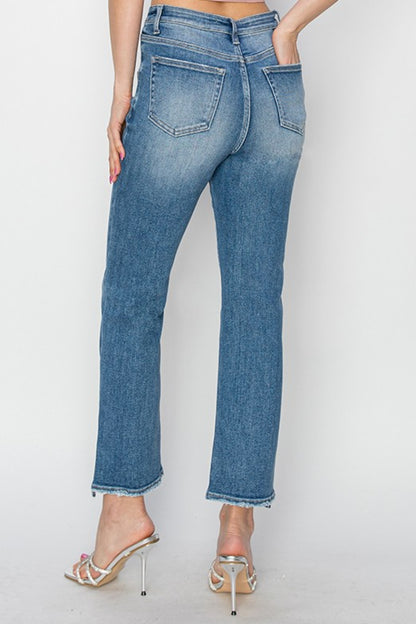 RISEN High Rise Slim Straight Jeans - House of Binx 