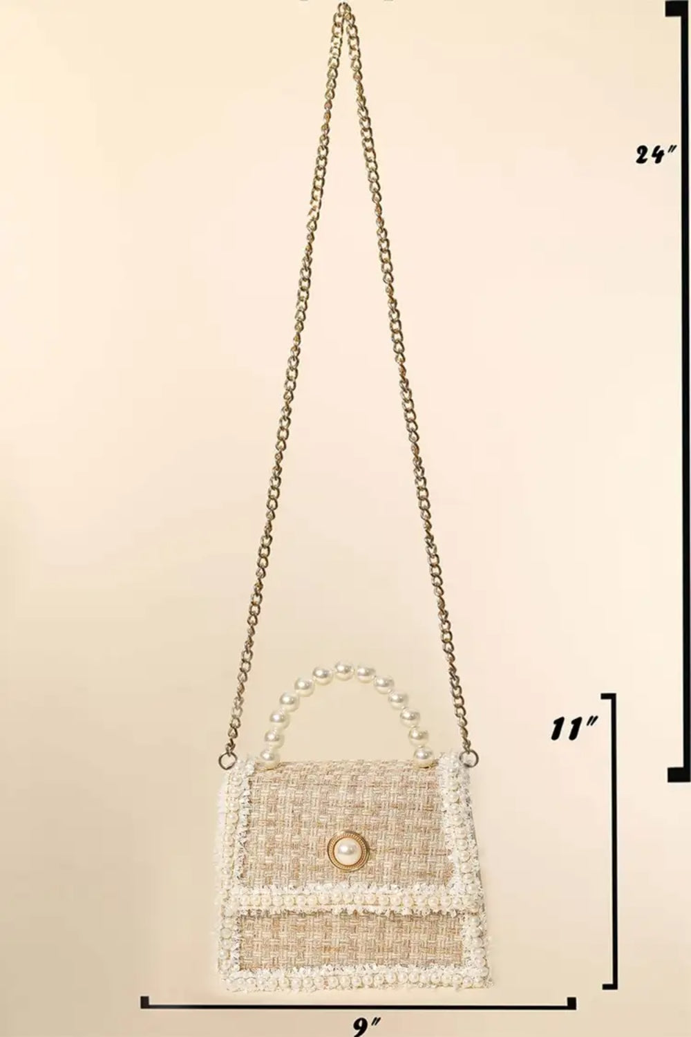 Fame Pearly Trim Woven Handbag - House of Binx 