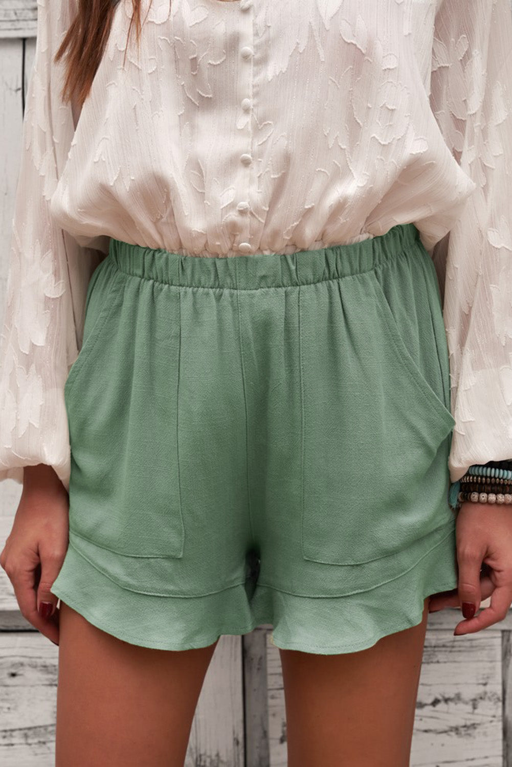 Elastic Waist Shorts with Pockets - House of Binx 