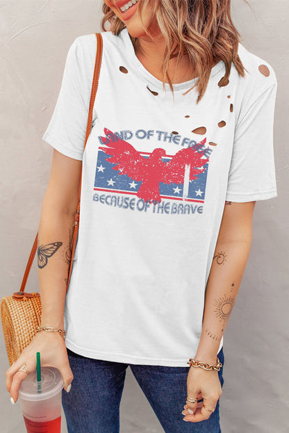 Cutout Graphic Round Neck Short Sleeve T-Shirt - House of Binx 