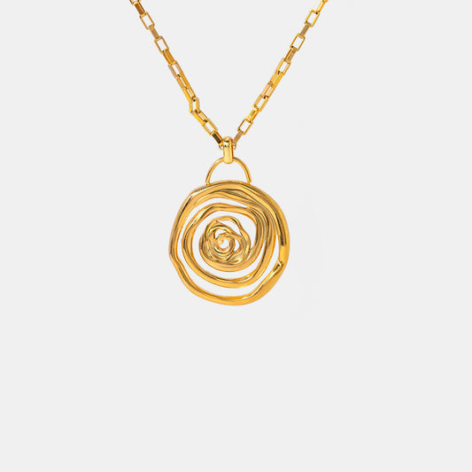 18K Gold-Plated Stainless Steel Spiral Pendant Necklace - House of Binx 