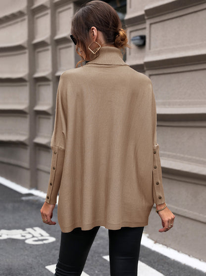 Perfee Turtleneck Raglan Sleeve Sweater