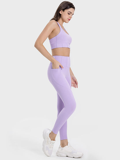 Pocketed High Waist Active Leggings - House of Binx 