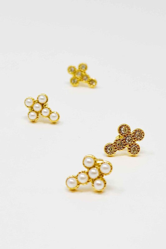 Dainty Cross Stud Earrings - House of Binx 