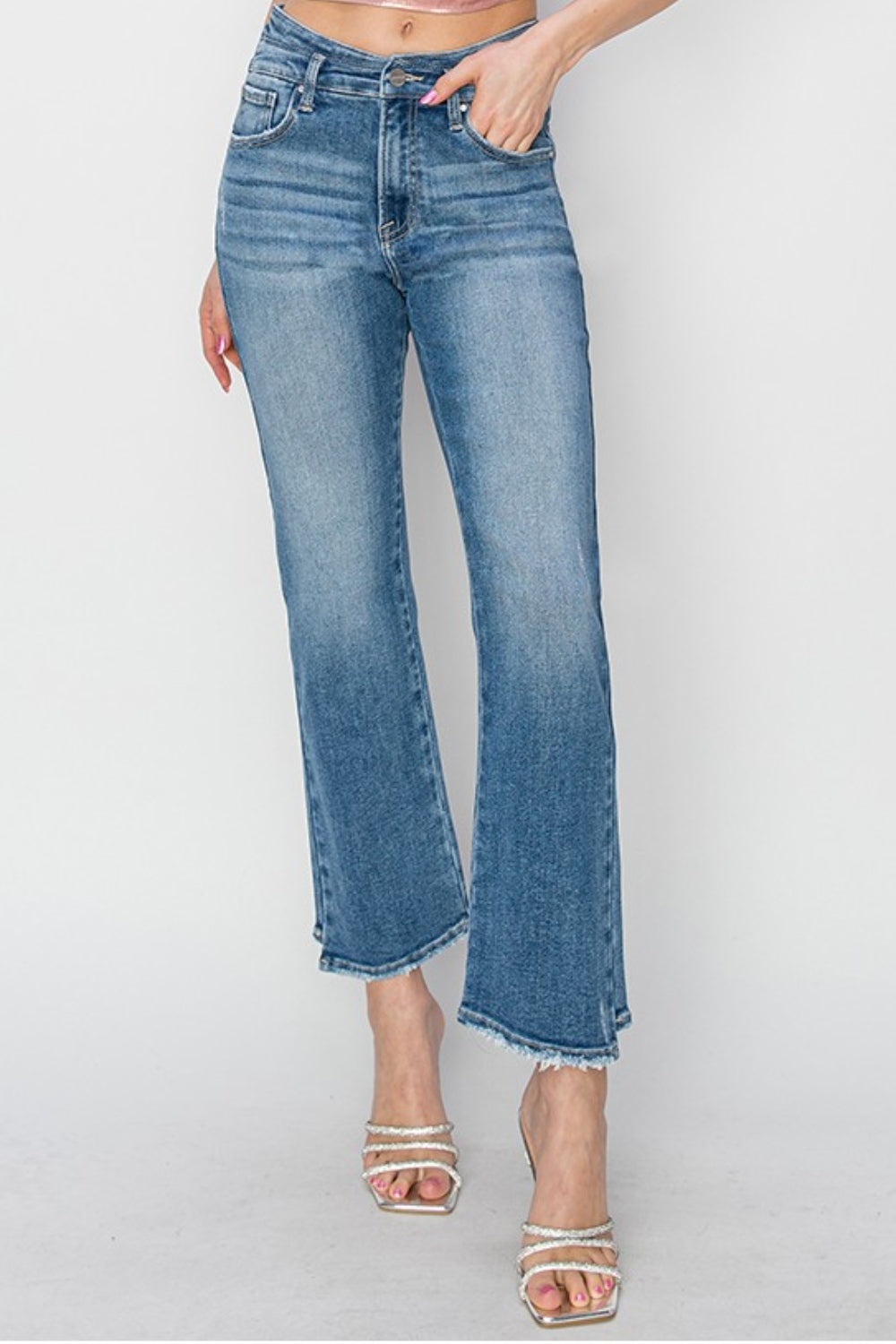 RISEN High Rise Slim Straight Jeans - House of Binx 