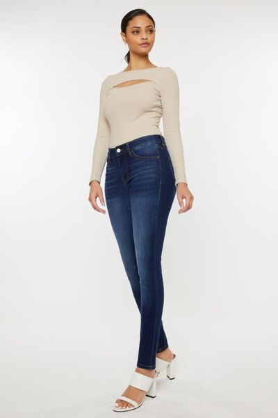 Kancan Mid Rise Gradient Skinny Jeans - House of Binx 