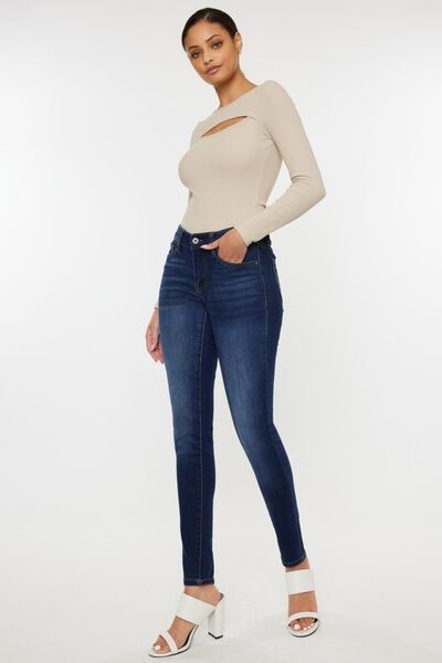 Kancan Mid Rise Gradient Skinny Jeans - House of Binx 