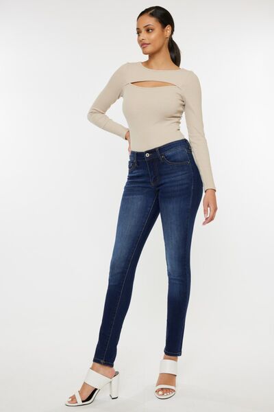 Kancan Mid Rise Gradient Skinny Jeans - House of Binx 