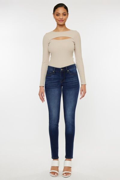 Kancan Mid Rise Gradient Skinny Jeans - House of Binx 